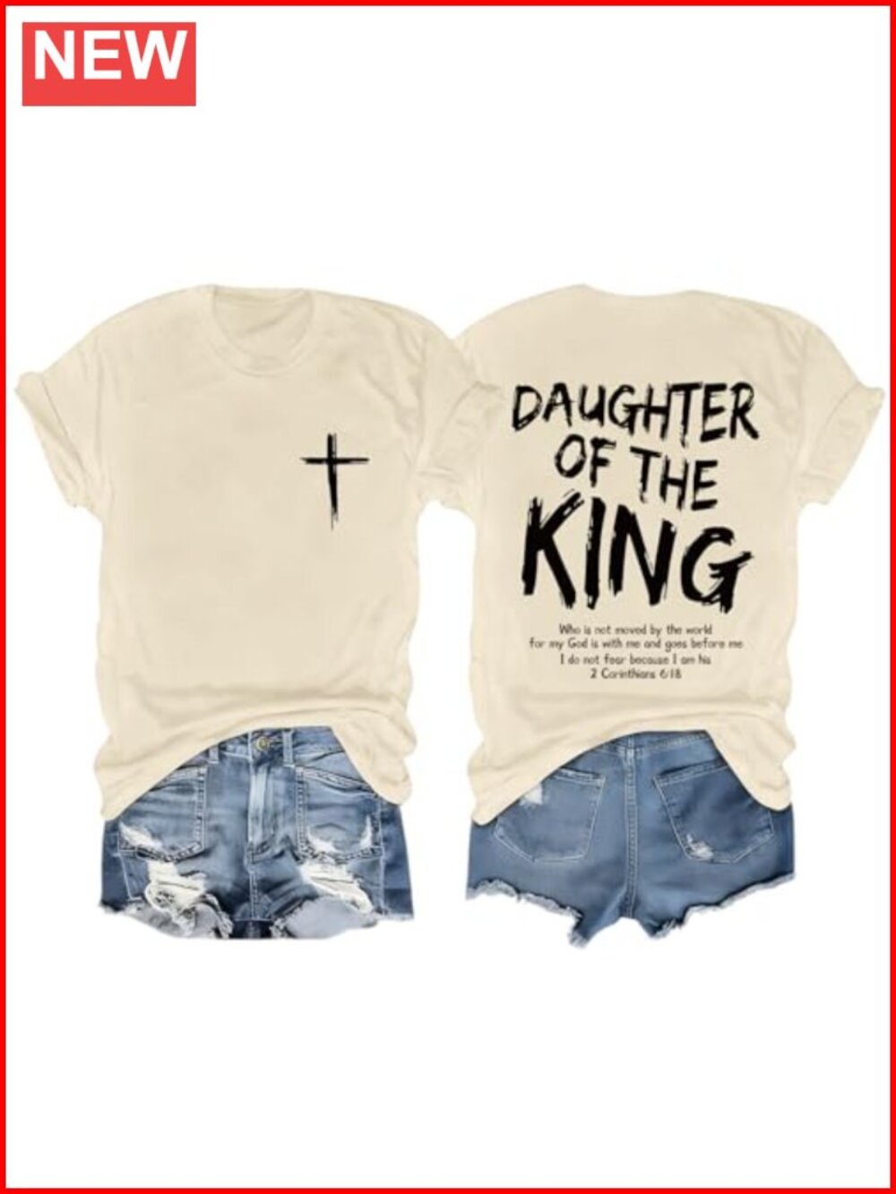 Christian T-Shirt for Women Cotton Blend Crew Neck Short Sleeve Faith Tee